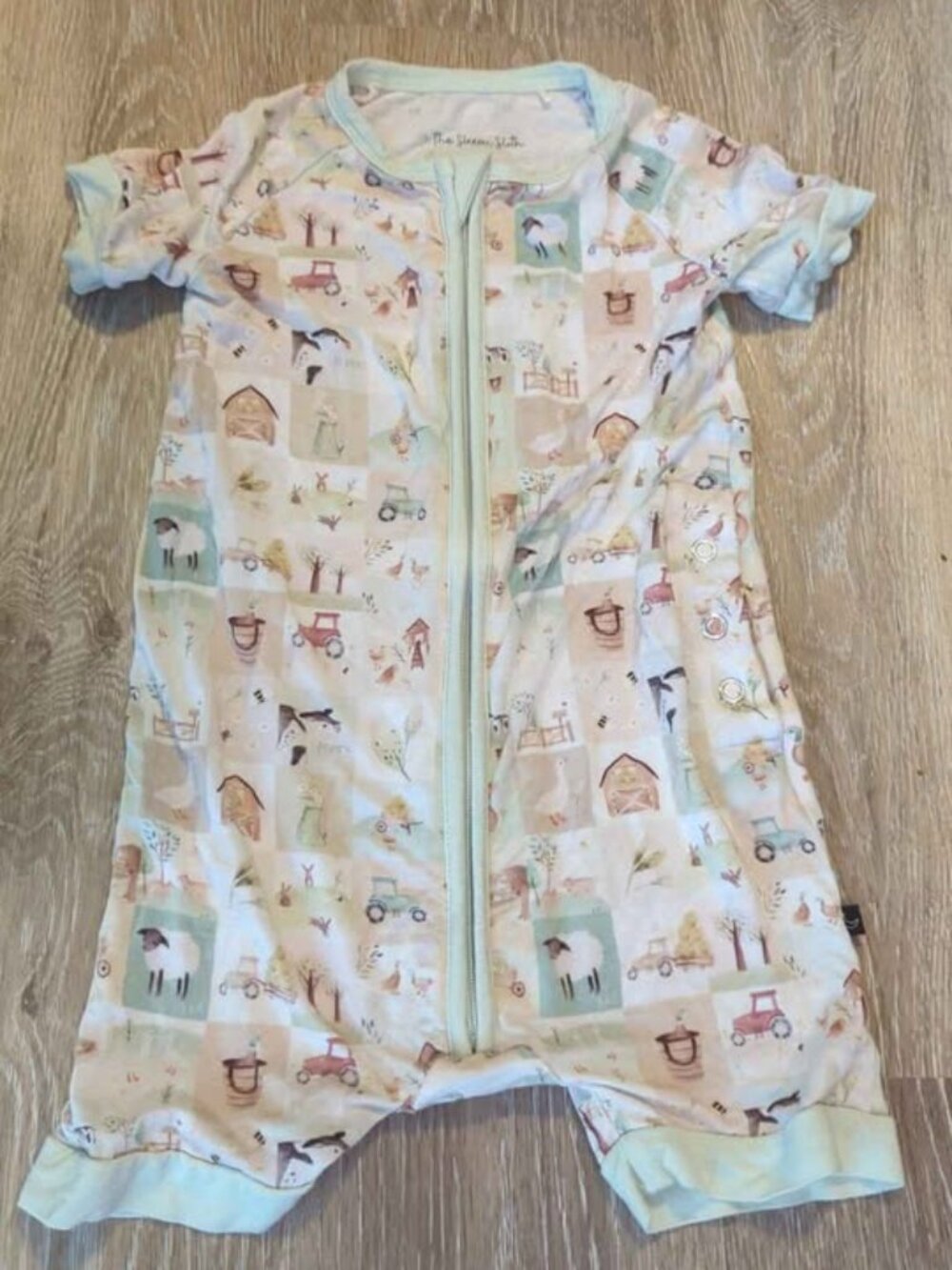 The sleepy sloth 12/18 month bamboo farm sleeper boys
